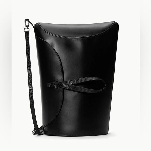 STAUD MIA Black leather asymmetric shoulder bag - Picture 6 of 7